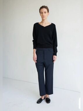 Jamie Haller 2 The Waist Tape Trouser in Dark Navy Blue